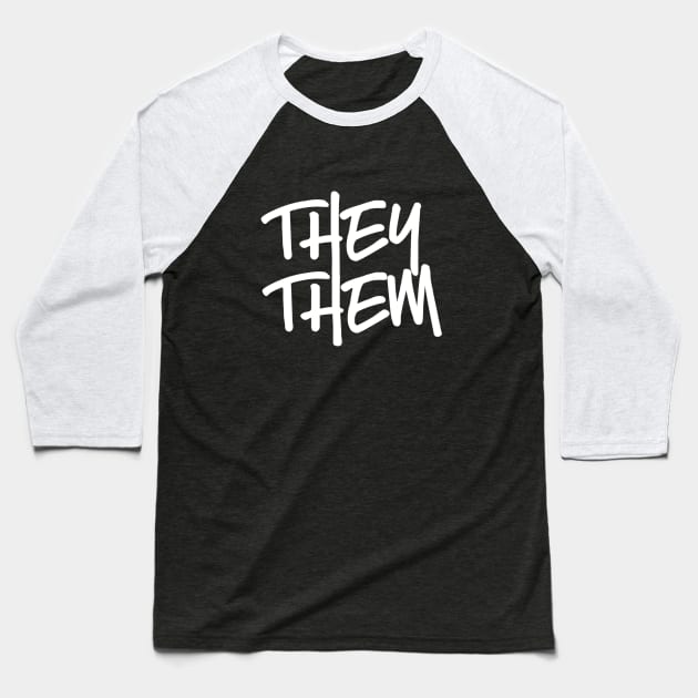 Gender Pronoun They Them Baseball T-Shirt by TreetopDigital